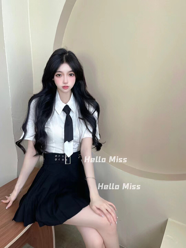 [Hello Miss] slim single breasted fashion shirt (with tie) (only selling shirts) ys3-618\pcz