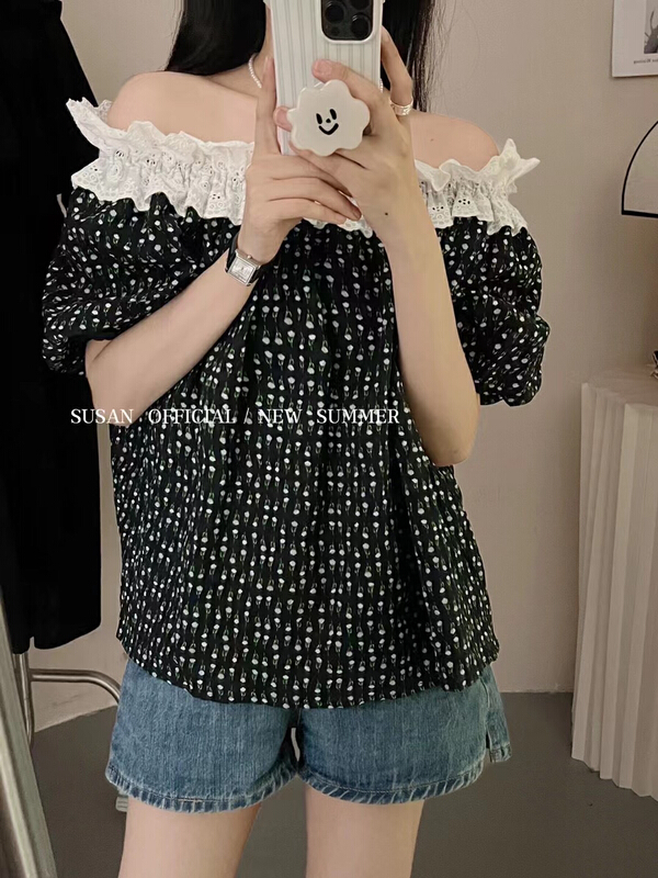 [Susan] fashion lace splicing simple blouse 19176\lsw