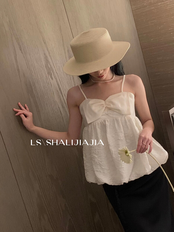 [LS] fresh and simple short bow vest / sling 60107\jhy
