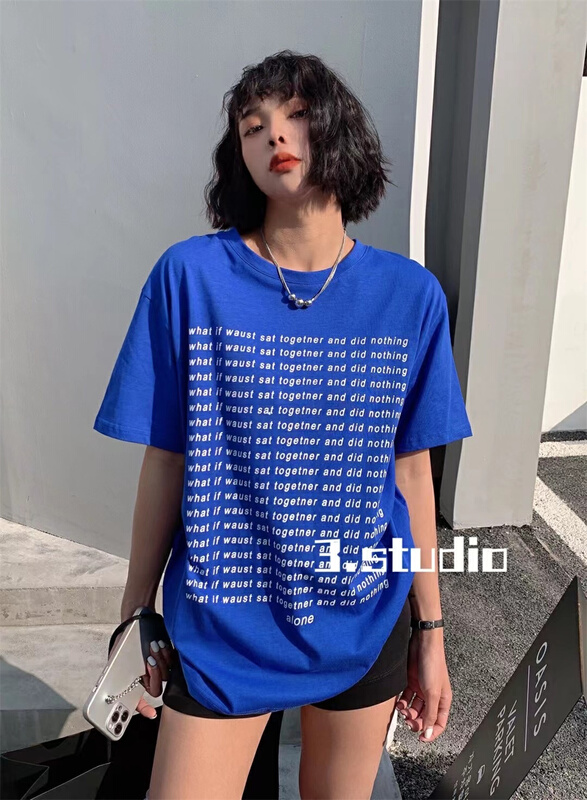 In early summer! [3.studio] Korean round neck letter short sleeve T-shirt 22308\xyy