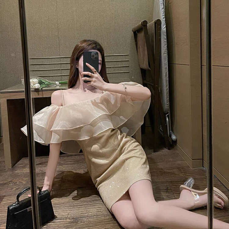 [Xinran] stitching design sense of celebrity dress 2593 \pcz