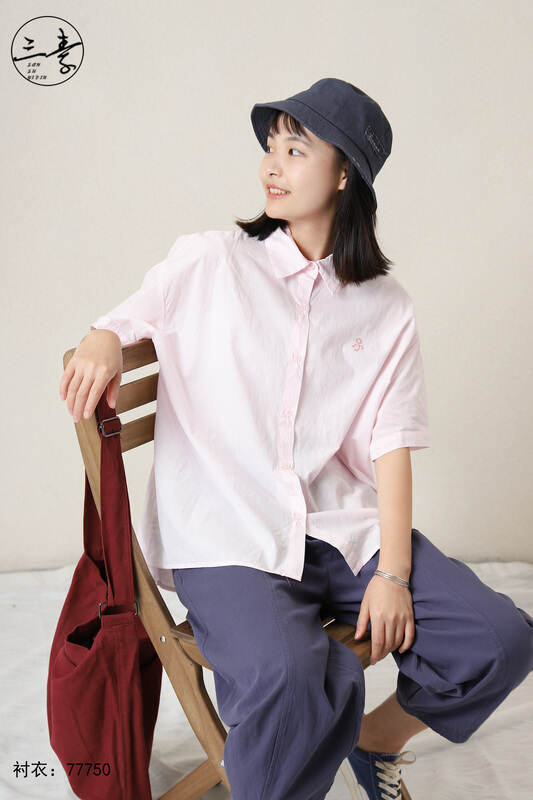 [original three element clothing] simple casual printed shirt 77750