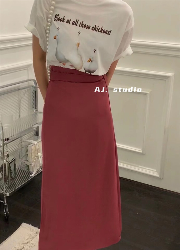 [aj.studio] solid color suit material skirt ys1-9226\ll