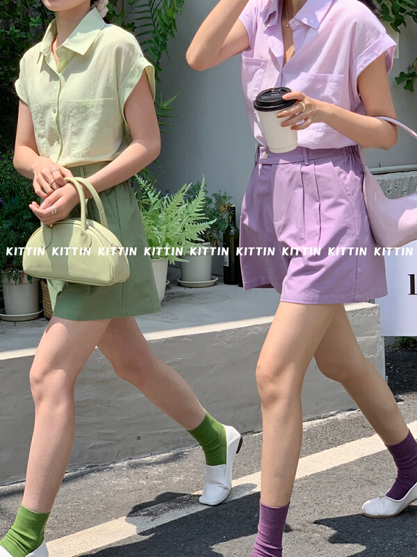 In early summer! [Kittin] simple, comfortable and slim cotton hemp casual shorts 9223-2\xyy
