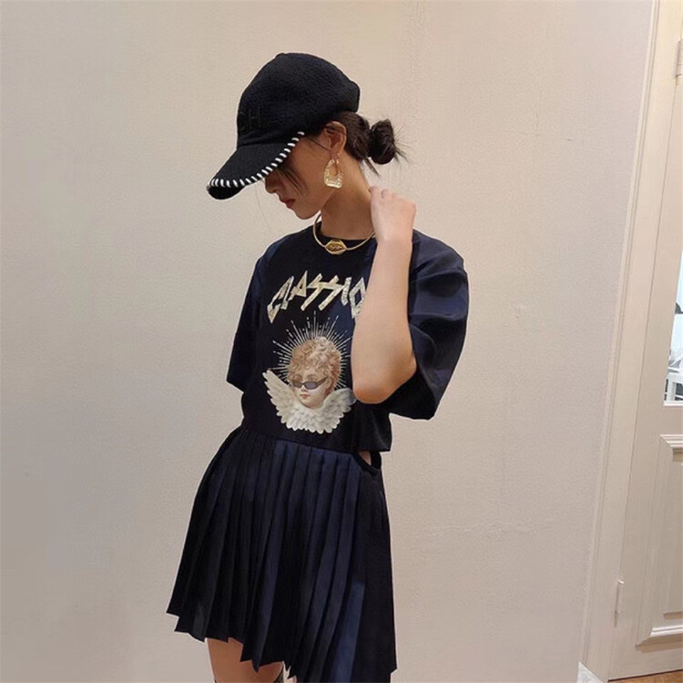 [m.zz] Korean girls' printed Pleated Dress 8782\lsw