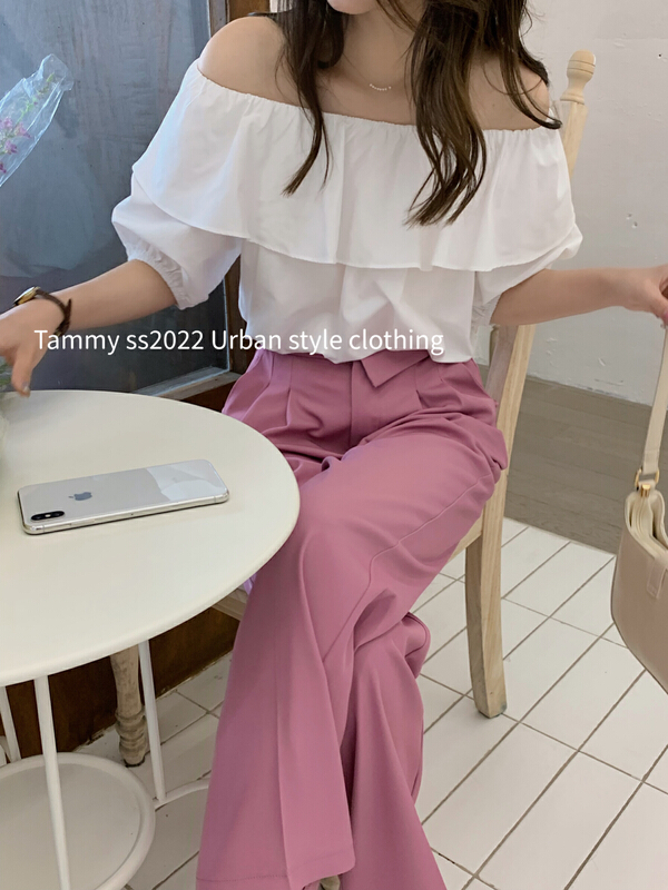 [Tammy] off shoulder fashion versatile shirt 63066\l