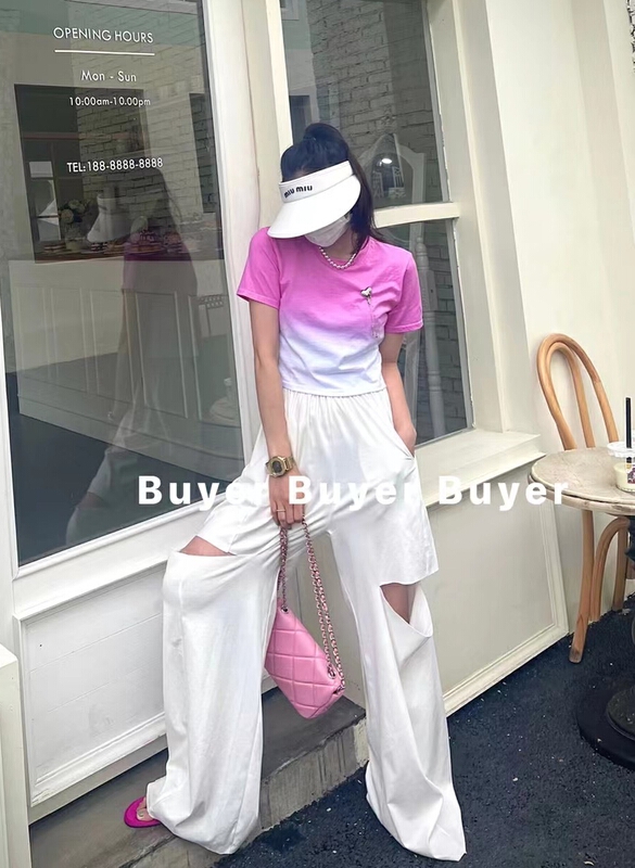 [buyer] gradient round neck Pullover short sleeve T-shirt 0510\wtt