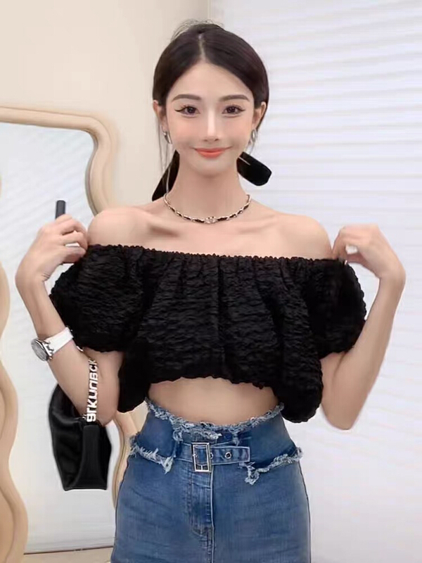 [fox] pure desire one shoulder short shirt 8821\wtt