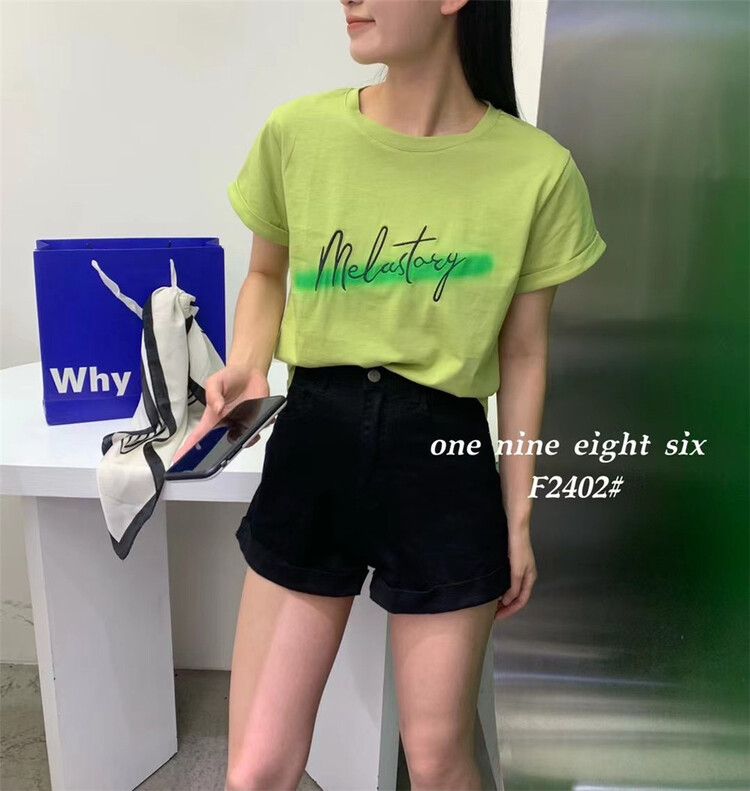 [1986] casual and versatile letter short sleeve T-shirt ys1-2402\xyy