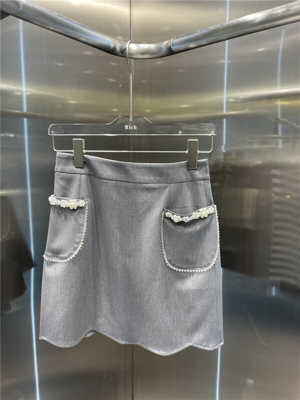New year in early spring! [rich people] Beaded double pocket short skirt 0903\pcz