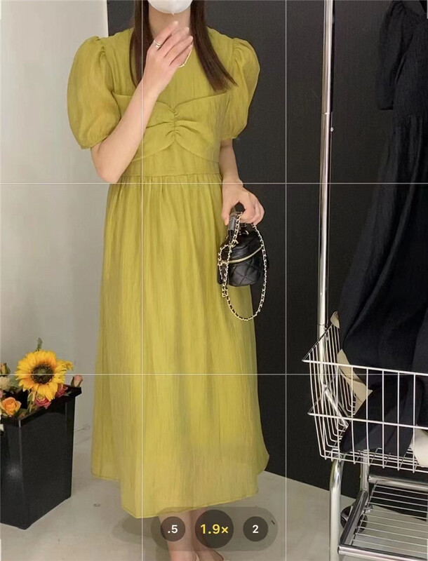 [the most] Korean version simple, fresh, waist closing and thin dress 9619\hbx