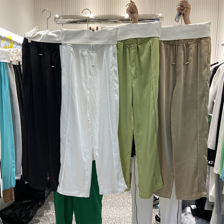 [z&x] simple and versatile waist closing casual pants 1078\l