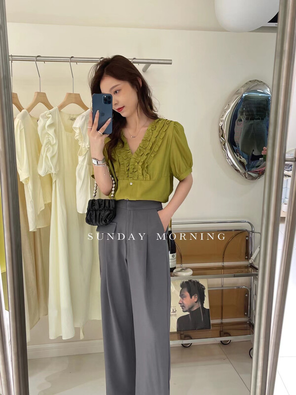 [Sunday morning] Korean simple and comfortable shirt ys1-6719\zjy