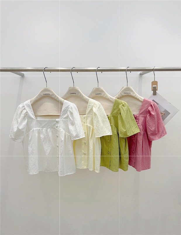 [Lemmy] square neck fresh and gentle shirt 8653\hbx