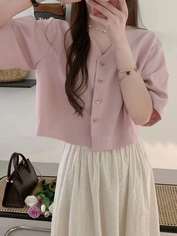 [wgwe] simple and versatile small fragrance shirt 1791\pcz