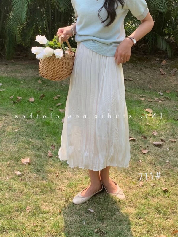 [Shangpin Wanqian] Korean version solid color long skirt ys2-711\hjy