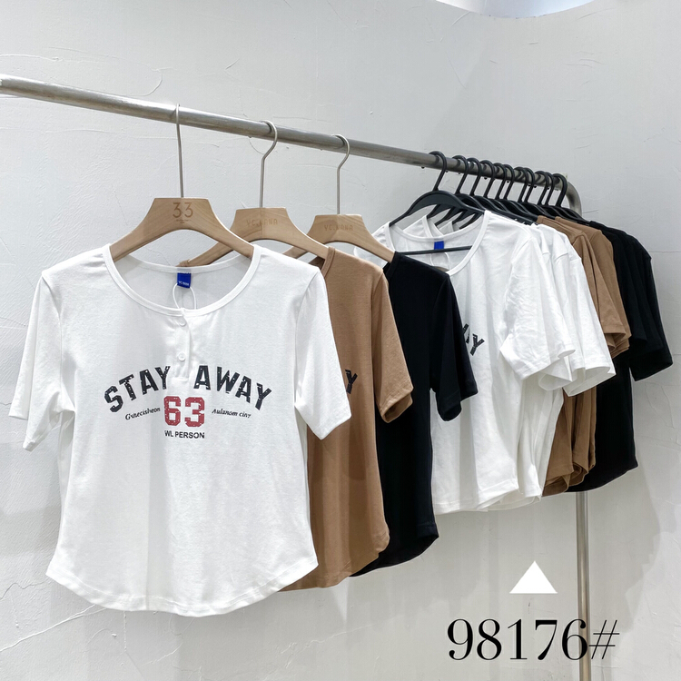 [ycnana] Korean casual simple printed short sleeve T-shirt 98176\lsw
