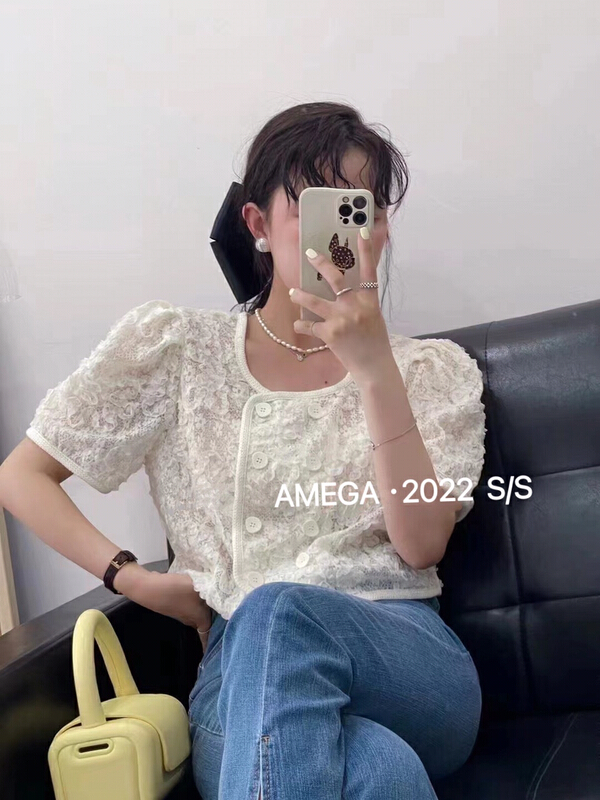 In early summer! [amega] Korean French double breasted jacquard shirt ys2-6766\hbx