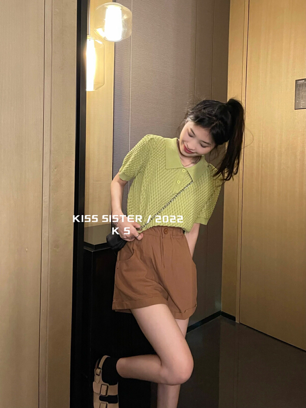 [kiss sister] loose and versatile polo shirt 22m8092