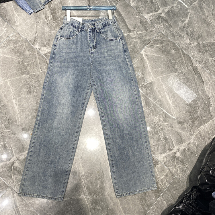 [Camille] solid color retro versatile jeans 8065\zjy