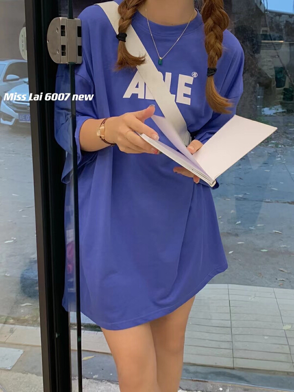 [HH &miss Lai] simple letter loose short sleeve T-shirt ys1-6007\l