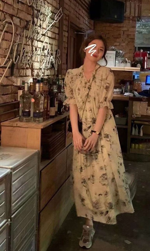 [wanwan] French retro floral lace up dress 8801\hbx