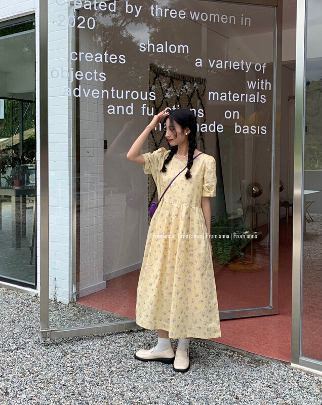 [from Anna] sweet floral short sleeve dress 6197\lsw