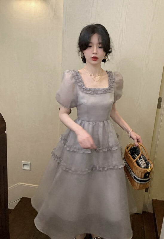 [JH] net red Xiaoxiang Lantern Sleeve Dress (only dresses) 41881\pcz