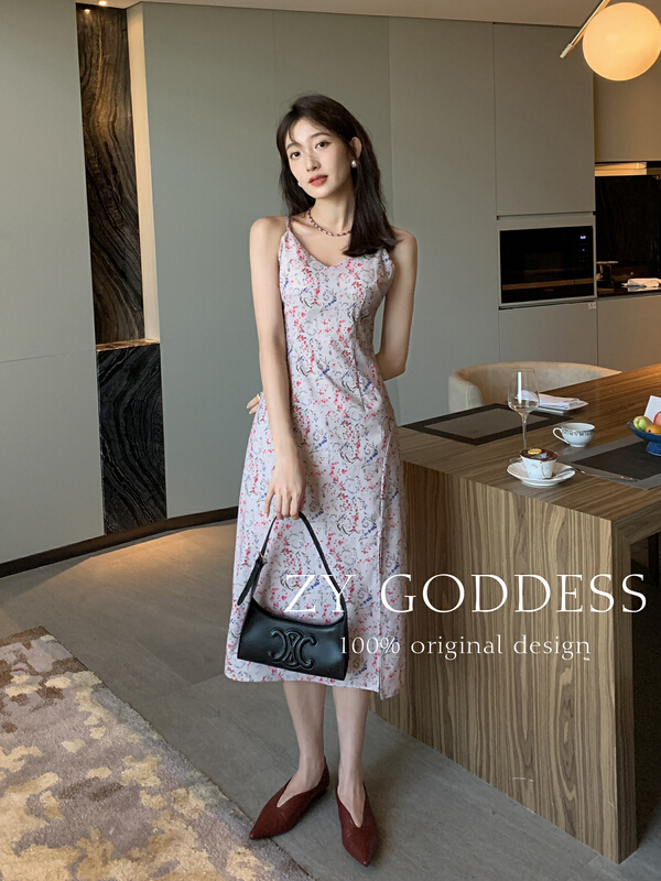 [ZY] French solid Jacquard Dress Dress suspender skirt 68526