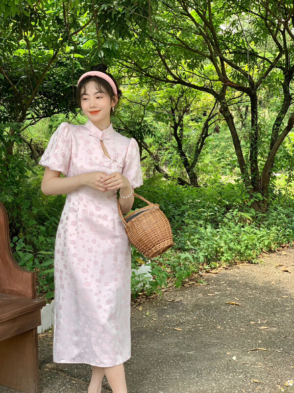 [savage] French classical new Chinese cheongsam vertical collar diagonal buckle cheongsam e8306\wpl