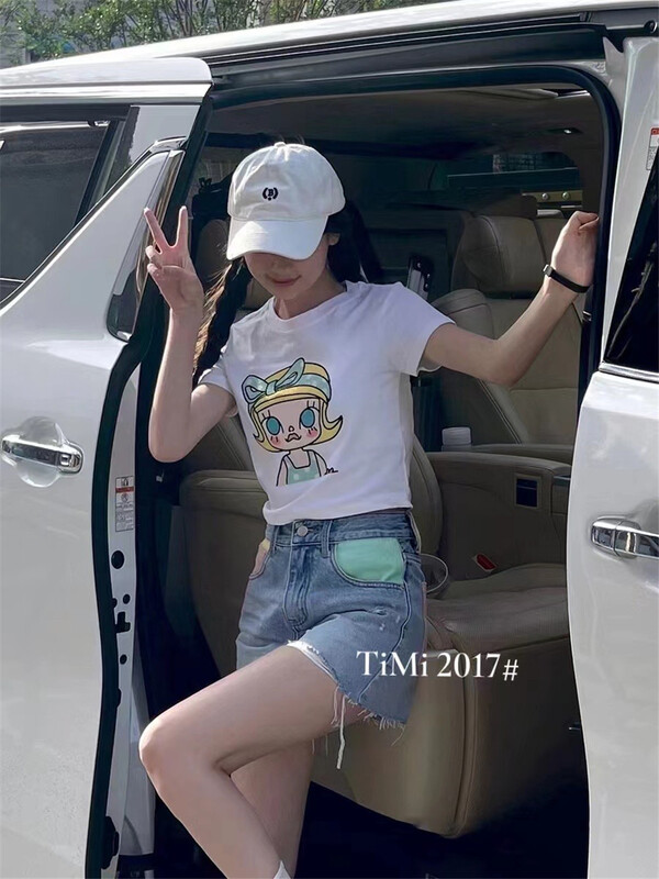 [TIMI] retro skinny denim shorts 2017\lsw