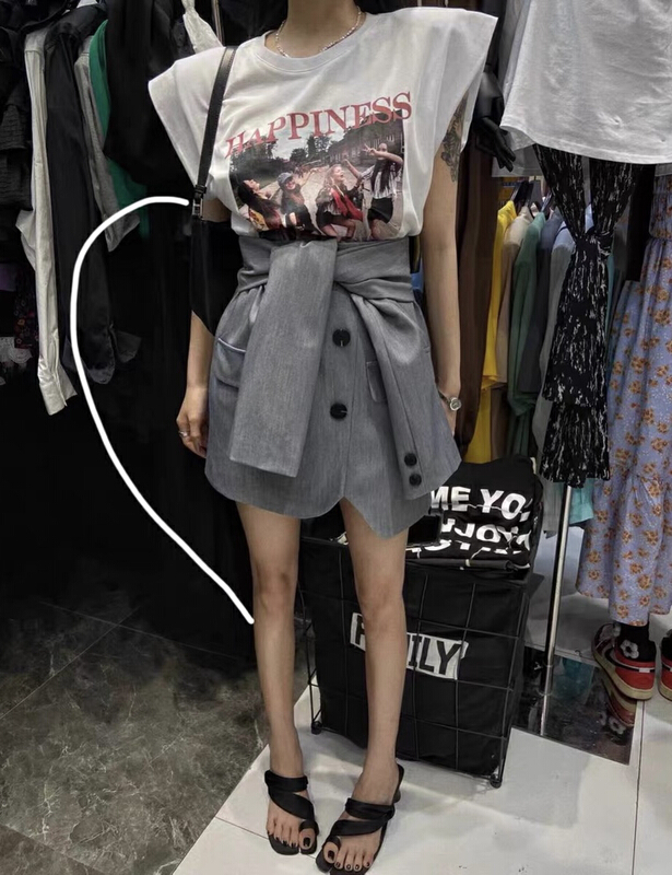 [keen k] fashionable design suit button skirt (excluding short sleeves) b15\wtt
