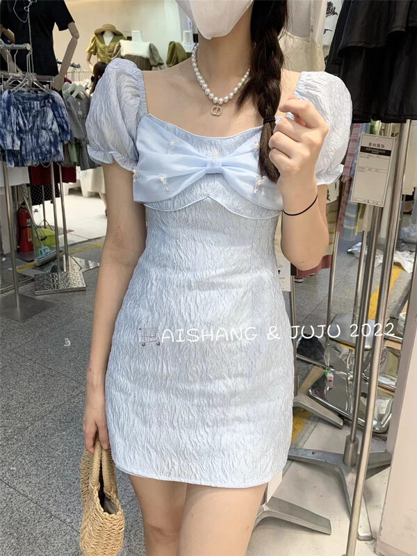 Live broadcast ⑭! [AI Shang] little women's high waist dress 98206\hjy