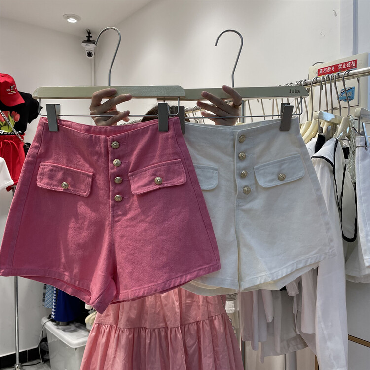 [Julia] breasted high waist casual shorts 531\pcz