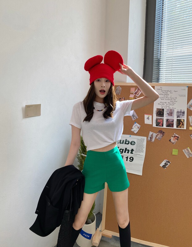 New year in early spring! [modern 197] Korean version simple net color casual shorts ys2-6660\zyh