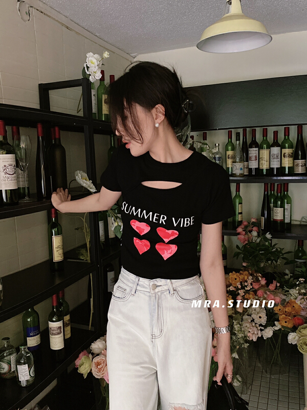 [MRA] Spice Girls' essential love hollow out short sleeve T-shirt l1111