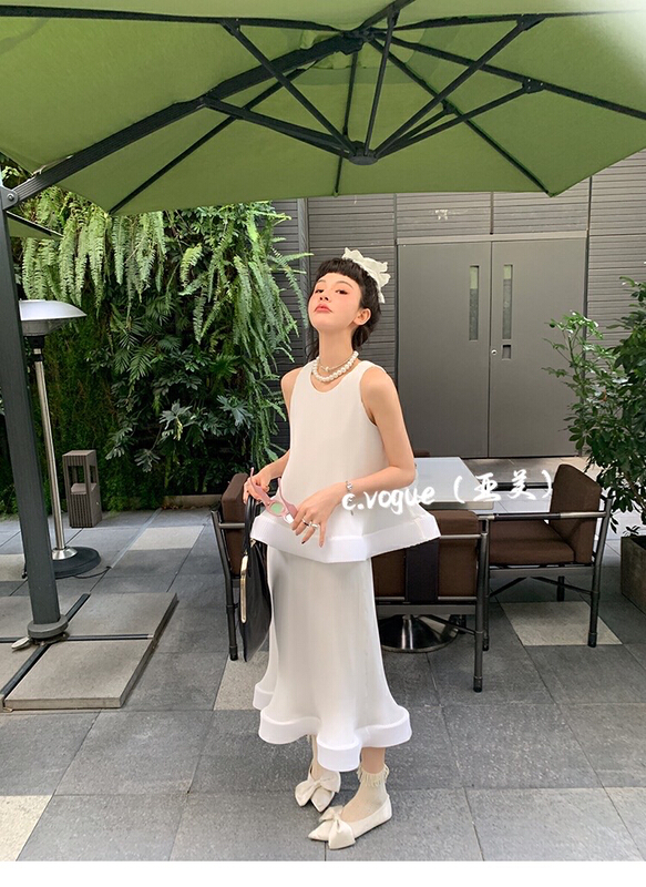 [c.vogue] French minority shirt + design lady skirt suit 3913\pcz