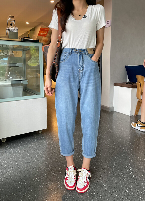 [en Xi'er] elastic waist versatile skinny jeans k2255\l