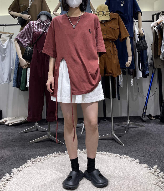 [original by hnhl] round neck loose comfortable short sleeve T-shirt 220375\l