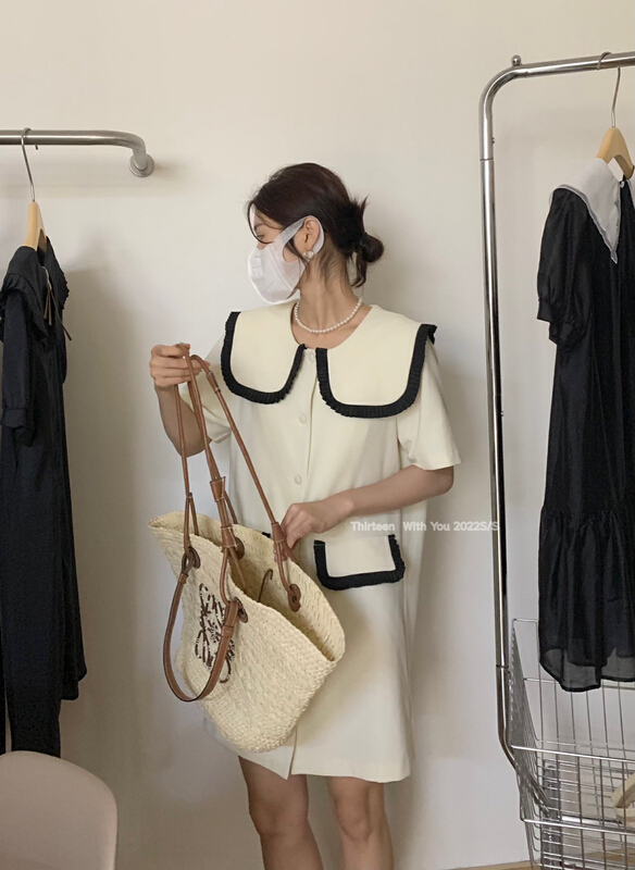 [thirteen 13] large lapel button dress 1688\xyy