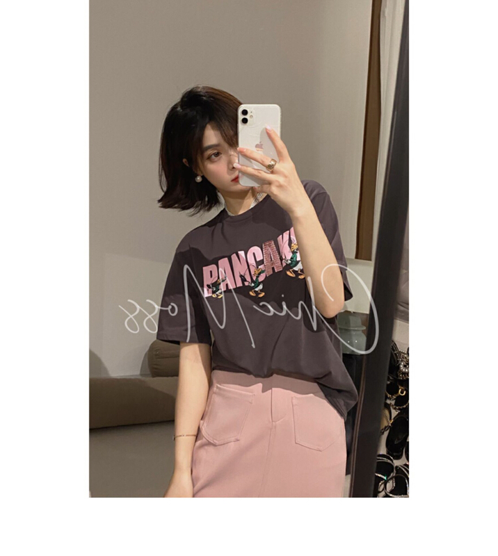 [jun.t] Korean loose print T-shirt + temperament skirt suit (only suit) 6131\pcz
