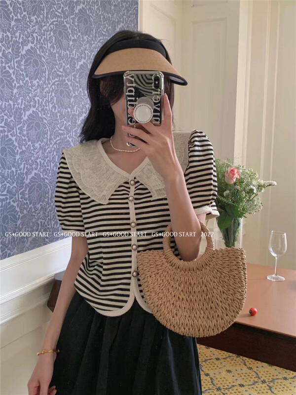 [gs.good star] Han Shu baby neck stripe shirt 22365-1\hjy