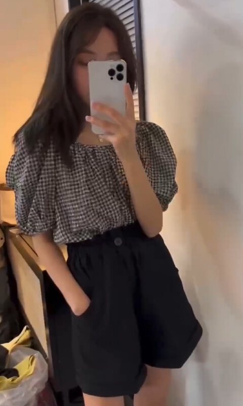 [m.zi studio] simple slim wide leg elastic waist casual shorts 926\hbx