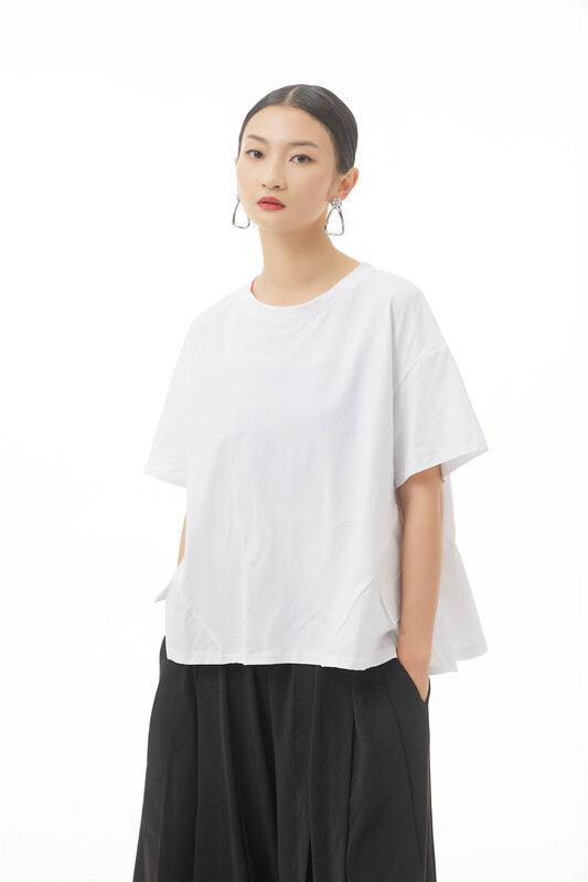 [cyard] round neck splicing comfortable short sleeve T-shirt 90351\l