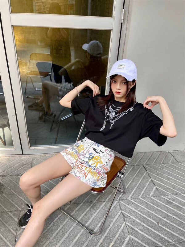 [big C studio] minority graffiti design ins denim shorts ys2-5122\pcz