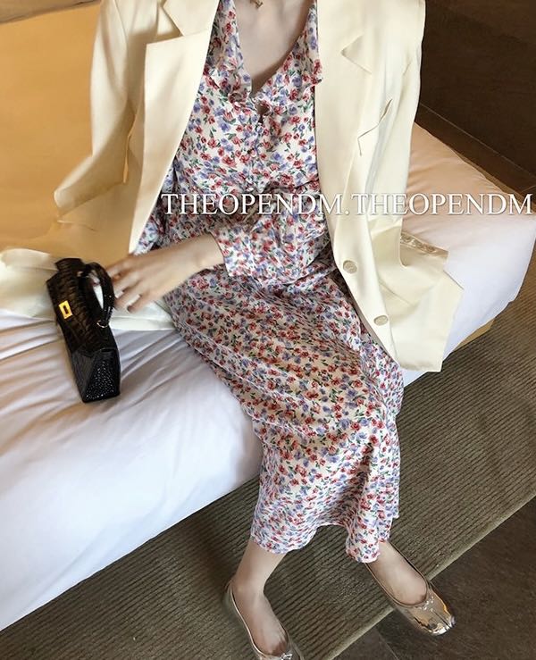New year in early spring! [y.jia EJA] versatile suit coat + ruffled Floral Dress Set (excluding accessories) ys2-5528\pcz