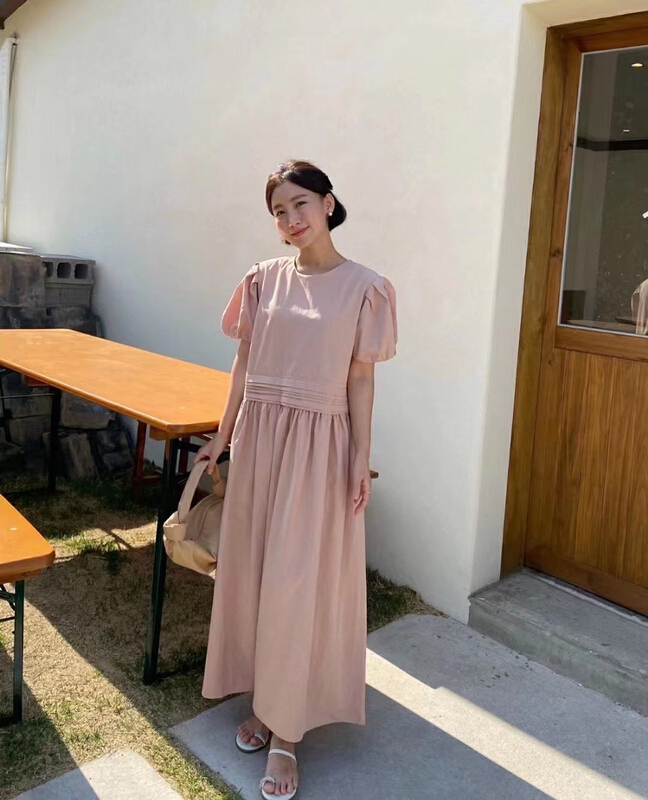 [31 fashion] Korean loose bubble sleeve dress a672\hjy