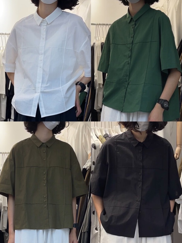 [three and two out] single breasted simple shirt 99117\l
