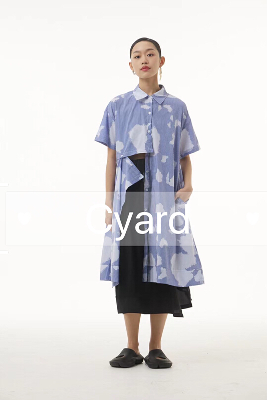 [cyard] Stripe Tie Dyed mesh high street dress 85366\l