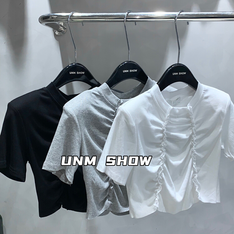[unm-show] pure fashion round neck short sleeve T-shirt 6057\wtt
